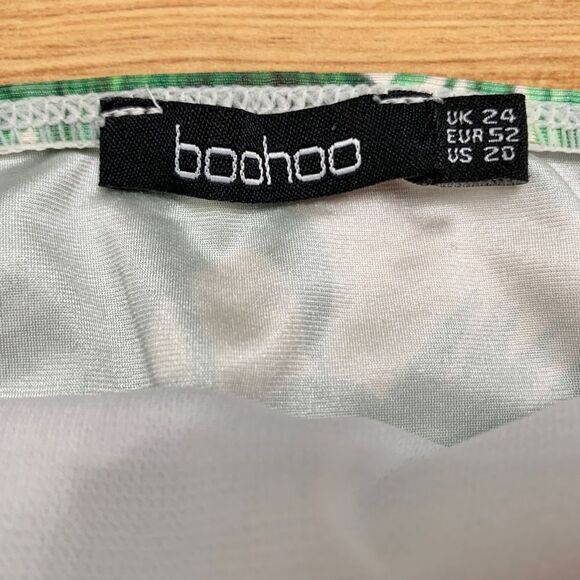 Boohoo Tropical Green Palm Print Bikini Shelf Bra Swim Top Plus Size 20 - Picture 6 of 8